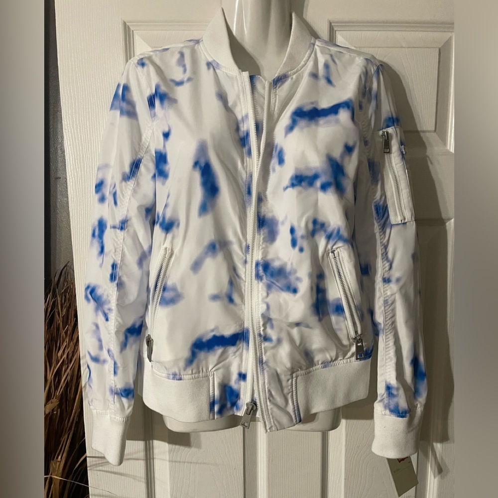 Women’s Levi’s white and blue flight  jacket